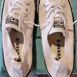 Converse White Knit Sneakers Slip Ins